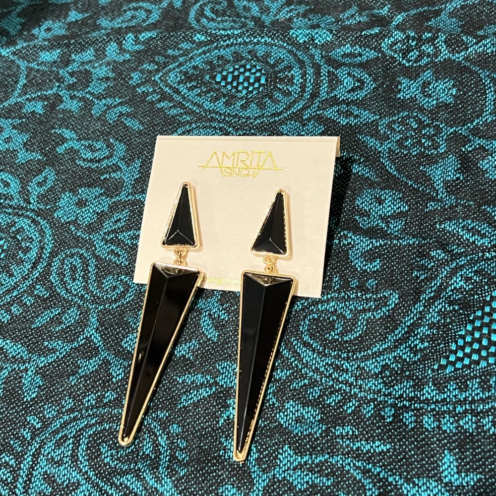 Black and Gold Geometric Earrings